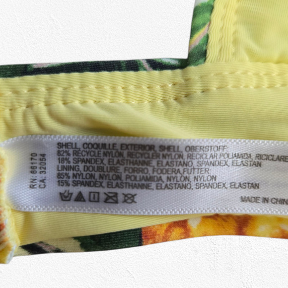 Anthropologie Pina Colada Pineapple One Shoulder Modest Bikini Top Size XS - Picture 5 of 7